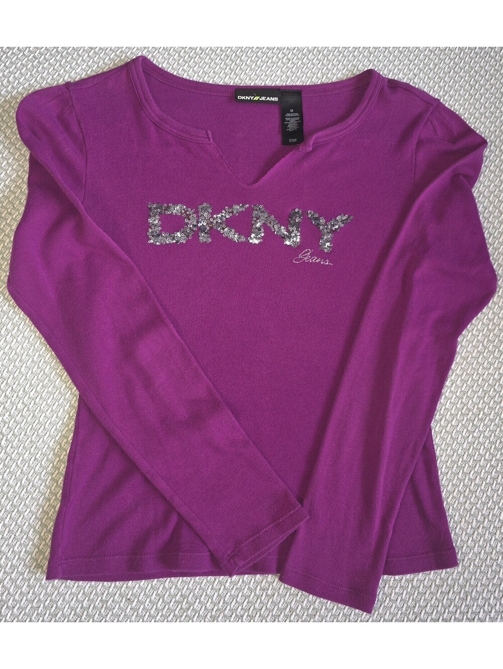 Purple DKNY long sleeve ladies shirt size medium